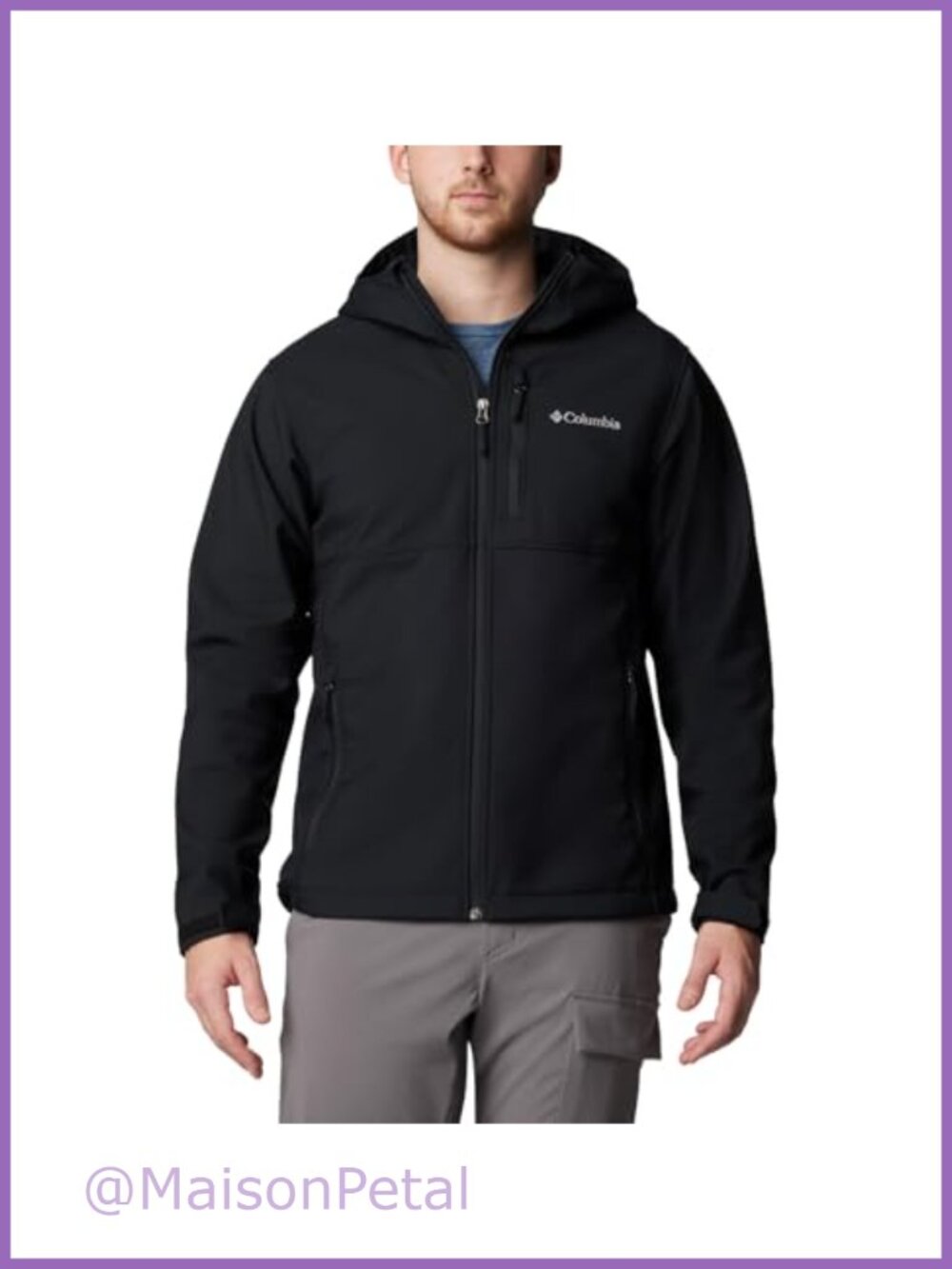 Men's Hooded Softshell Jacket Water Wind Resistant